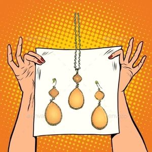 NWOT: Women's Light Peach Necklace/Earrings Set